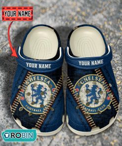 Chelsea FC Leather Zip Design Crocs Shoes Chelsea FC Leather Zip Design Crocs Shoes