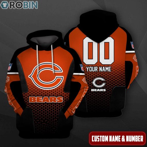 Chicago Bears Polygon Pattern Design 3D Hoodie