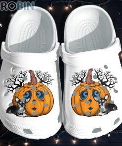 Chihuahua Dog And Creepy Pumpkin Crocs For Dog Love