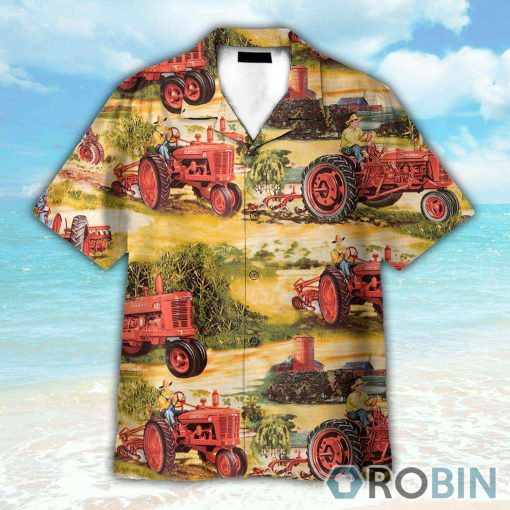 Childhood Red Tractor Farmer Hawaiian Shirt