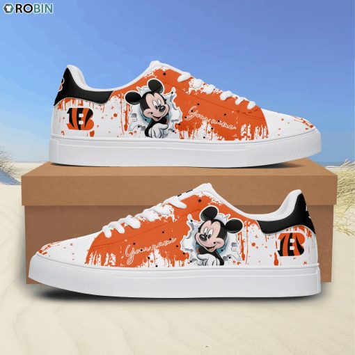 Cincinnati Bengals Mickey In Hole Design Personalized Stan Smith Sneakers