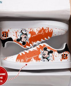 Cincinnati Bengals Mickey In Hole Design Personalized Stan Smith Sneakers Cincinnati Bengals Mickey In Hole Design Personalized Stan Smith Sneakers