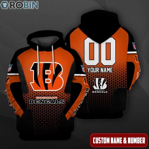 Cincinnati Bengals Polygon Pattern Design 3D Hoodie