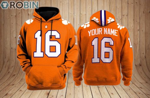 Clemson Tigers football Hoodie Custom Name and Number