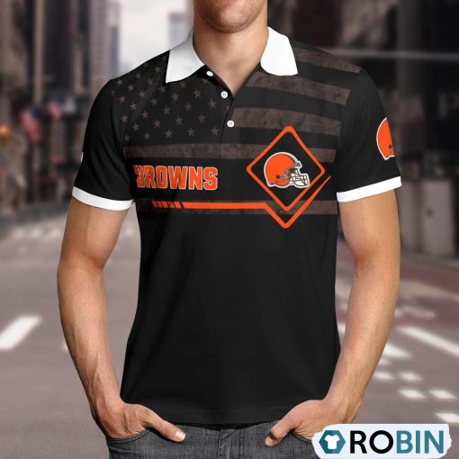 Cleveland Browns American Flag Polo Shirt, Browns Merchandise