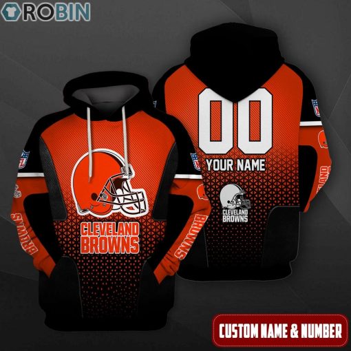 Cleveland Browns Polygon Pattern Design 3D Hoodie
