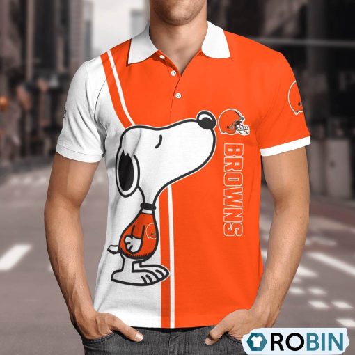 Cleveland Browns Snoopy Polo Shirt, Browns Gifts