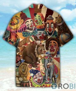 Clown And Bear In Circus Hawaiian Shirt