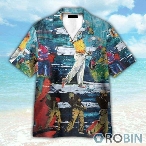 Colorful Art Playing Golf Hawaiian Shirt