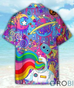 Colorful Astronaut In the Galaxy Hippie Hawaiian Shirt