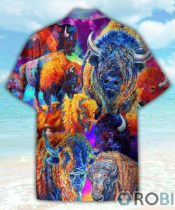 Colorful Bisons Jungle Hawaiian Shirt