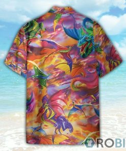 Colorful Dragon On Sunset Pattern Hawaiian Shirt
