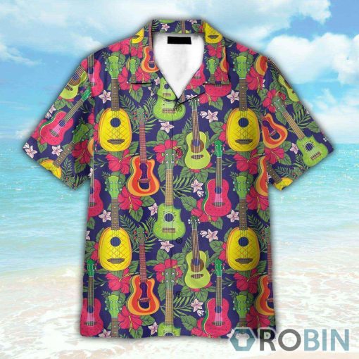 Colorful Fruit Ukulele Tropical Pattern Hawaiian Shirt