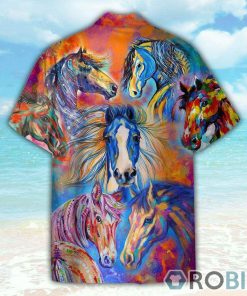 Colorful Horse Button’s Up Shirts, Hawaiian Shirt