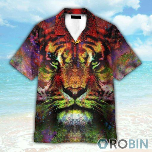 Colorful Tiger Button’s Up Shirts, Hawaiian Shirt