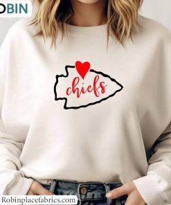Cool Kansas City Chiefs Valentines Day Shirt, Valentines Chiefs Arrowhead Crewneck T Shirt