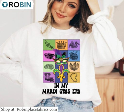 Cool Mardi Gras Club Sweatshirt, Mardi Gras Beads Feathered Mask Sweater T Shirt