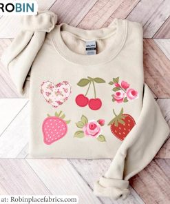 Coquette Pink Bow Shirt, Cute Cherry Strawberry Hoodie, Sweatshirt Unisex