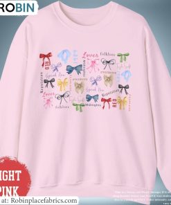 Coquette Pink Bow Shirt, Taylor Eras Tour Bow Sweatshirt Crewneck