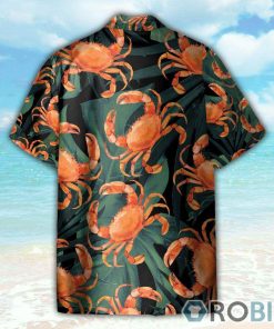 Crabs On Tropical Leaves Pattern Hawaiian Shirt