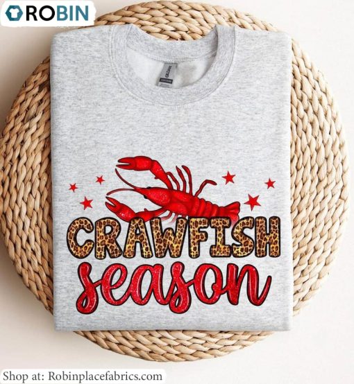 Crawfish Season Sweatshirt, Mardi Gras Short Sleeve Hoodie