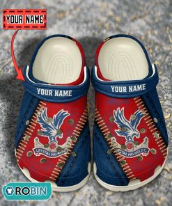 Crystal Palace F.C Leather Zip Design Crocs Shoes