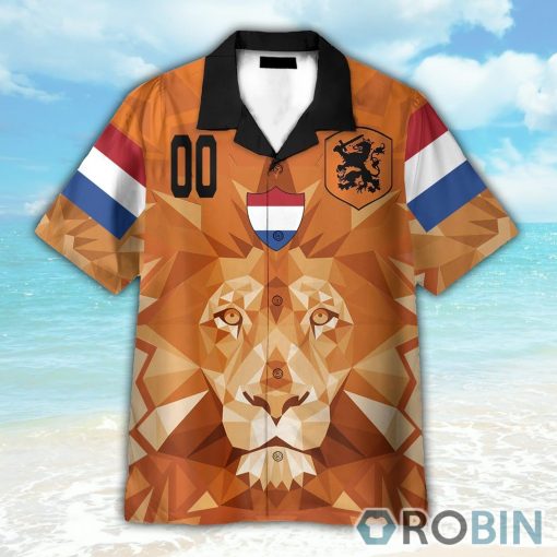 Custom Number Netherlands Football Supporter Personalized Hawaiian Shirt