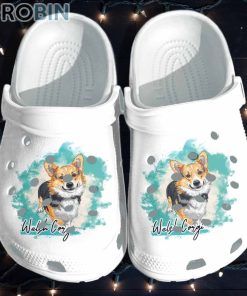 Cute Corgi Dog Art Funny, Corgi Lover Crocs For Dog Love