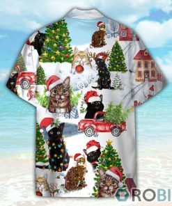 Cute Santa Cats On Christmas Hawaiian Shirt Cute Santa Cats On Christmas Hawaiian Shirt