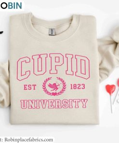 Cute Valentine’s Day T Shirt , Retro Cupid University Shirt Short Sleeve Long Sleeve