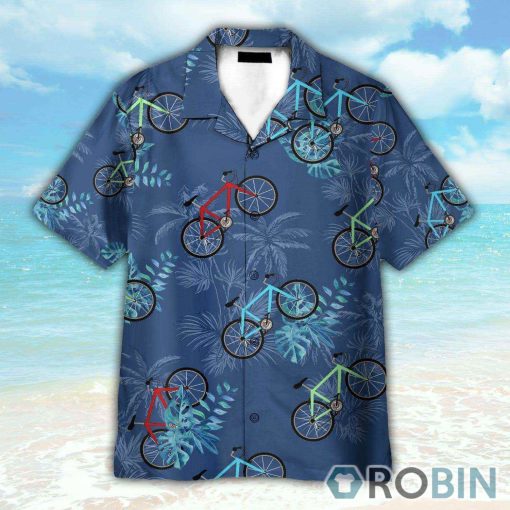 Cycling Tropical Leaves Pattern Hawaiian Shirt