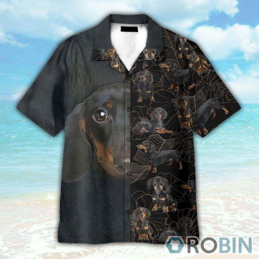 Dachshund Tropical Pattern Hawaiian Shirt