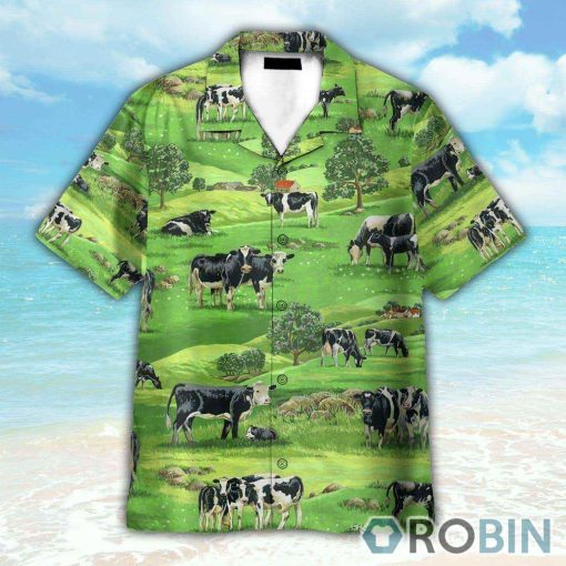 Dairy Cow On Grass Valley Hawaiian Shirt