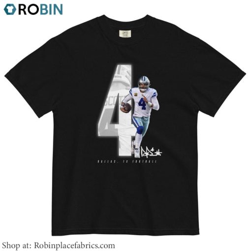 Dak Prescott Shirt, Dallas Cowboys Tee Tops Long Sleeve