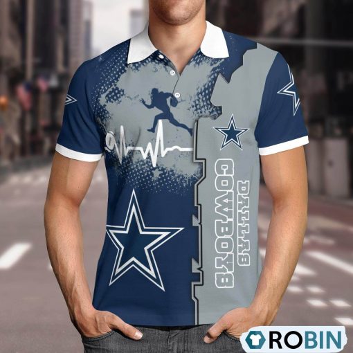 Dallas Cowboys Heartbeat Polo Shirt, Cowboys Football Apparel