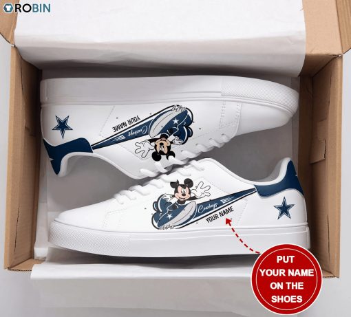 Dallas Cowboys Mickey Nike Logo Personalized Stan Smith Sneakers