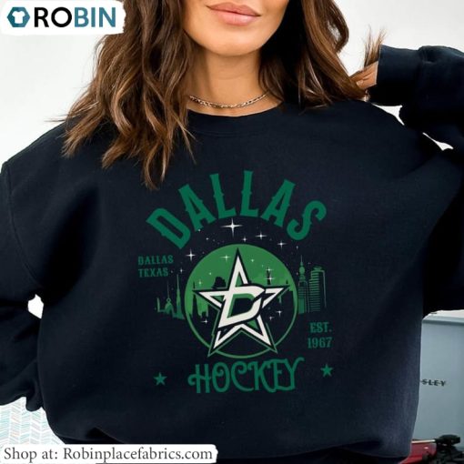 Dallas Stars Hockey Nhl Sweatshirt, Dallas Stars Shirt Short Sleeve