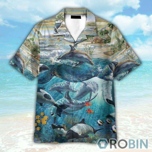 Dancing Dolphins In The Ocean Hawaiian Shirt