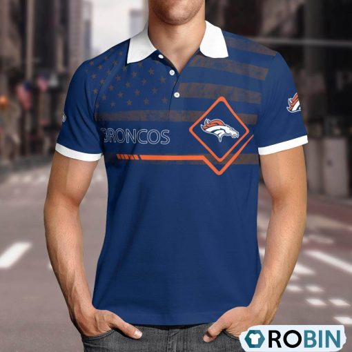 Denver Broncos American Flag Polo Shirt, Broncos Fan Shirt