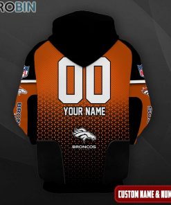 Denver Broncos Polygon Pattern Design 3D Hoodie