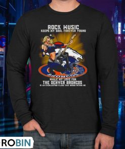 Denver Broncos Rock Music Keep My Soul Forever Young 2024 Unisex Shirt