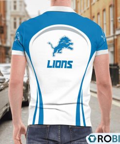 Detroit Lions Curve Casual Polo Shirt, Lions Fan Shirt