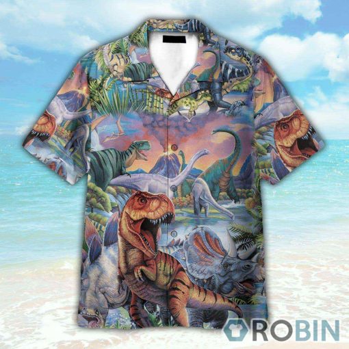 Dinosaur World Button’s Up Shirts, Hawaiian Shirt