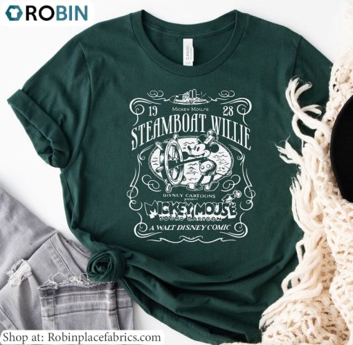 Disney Mickey Mouse Steamboat Willie T Shirt, Steamboat Willie Shirt Hoodie
