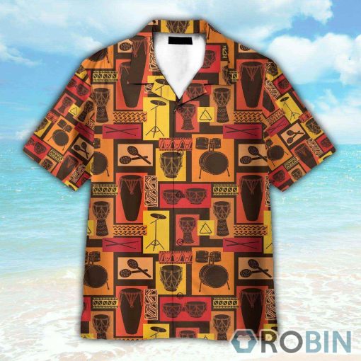 Drums Percussion Sets Egyptian Hawaiian Shirt