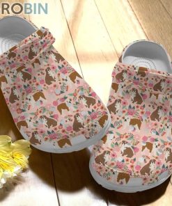 English Bulldog Floral Background Crocs For Dog Love