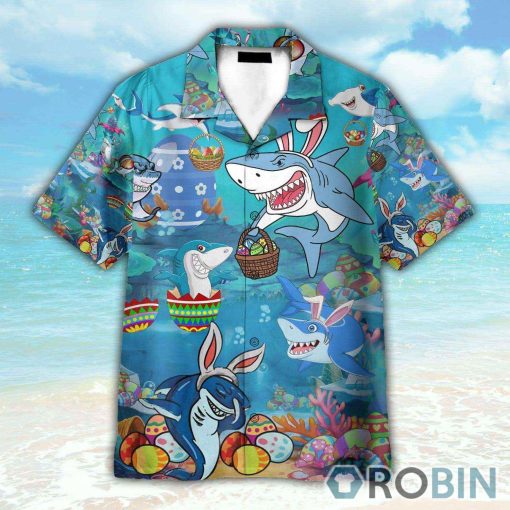 Enjoy Easter With Sharks Hawaiian Shirt