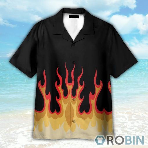Fire Hot Rod Flames Cosplay Costume Hawaiian Shirt