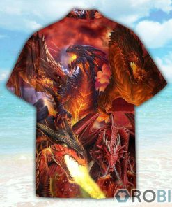 Flaming Dragon Button’s Up Shirts, Hawaiian Shirt