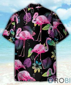 Flamingo Tropical Leaf Summer Hawaiian Shirt